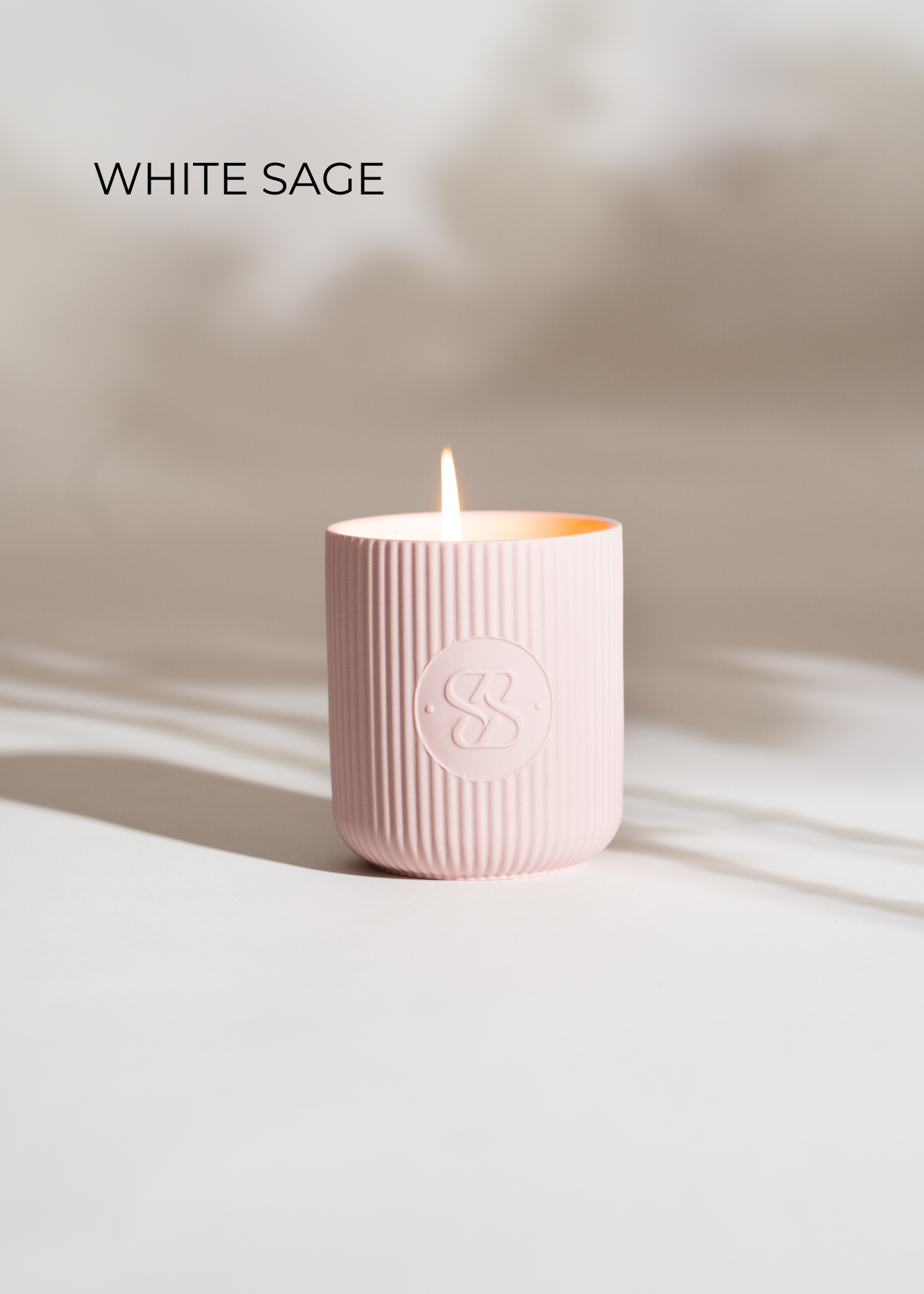 SCENTED CERAMIC CANDLE | PINK | WHITE SAGE