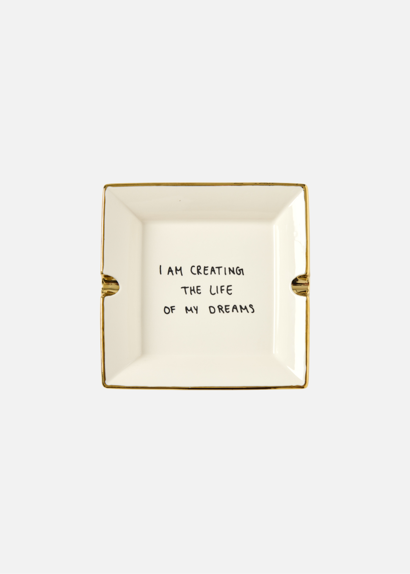 CERAMIC TRAY | BEACH WHITE | GOLD