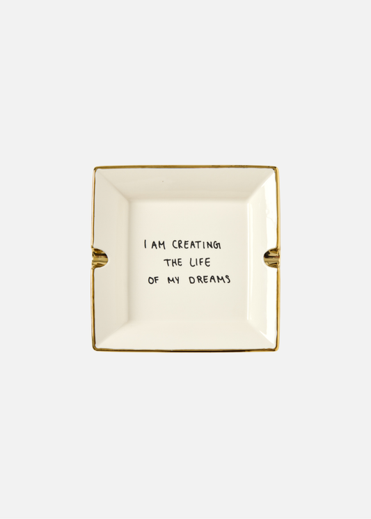 CERAMIC TRAY | BEACH WHITE | GOLD