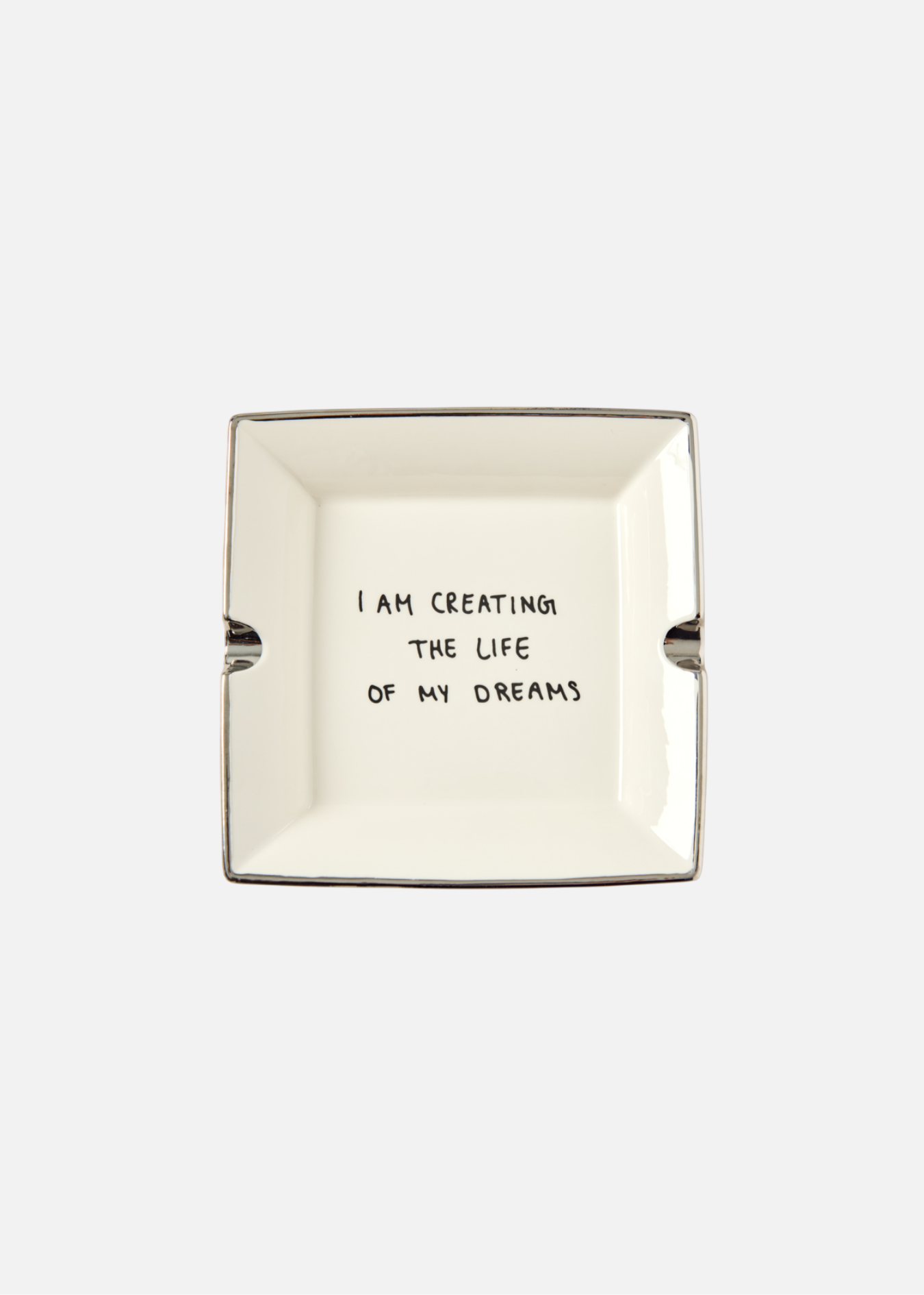 CERAMIC TRAY | BEACH WHITE | SILVER