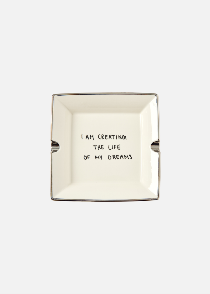 CERAMIC TRAY | BEACH WHITE | SILVER