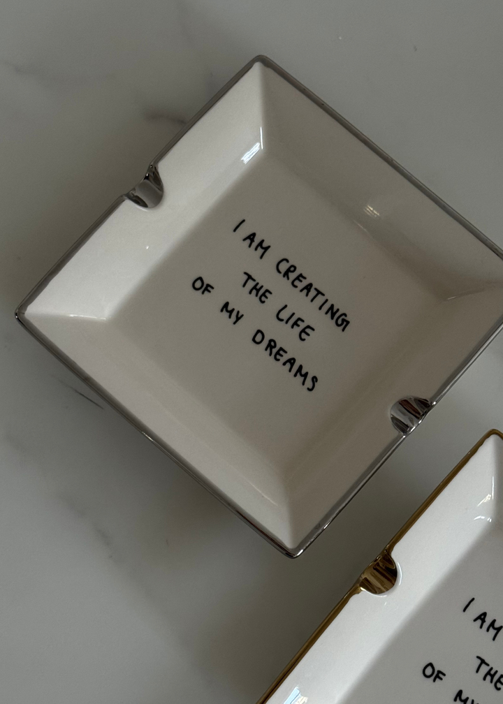 CERAMIC TRAY | BEACH WHITE | SILVER
