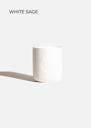 SCENTED CERAMIC CANDLE | WHITE | WHITE SAGE