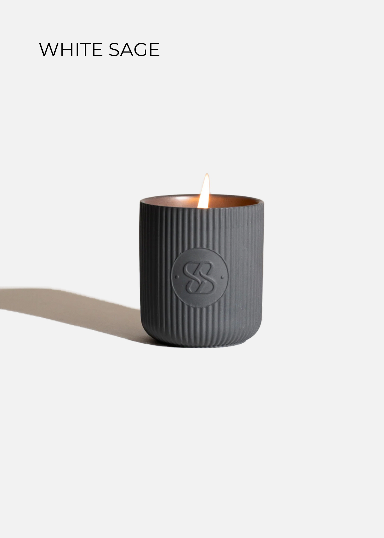 SCENTED CERAMIC CANDLE | CHARCOAL | WHITE SAGE