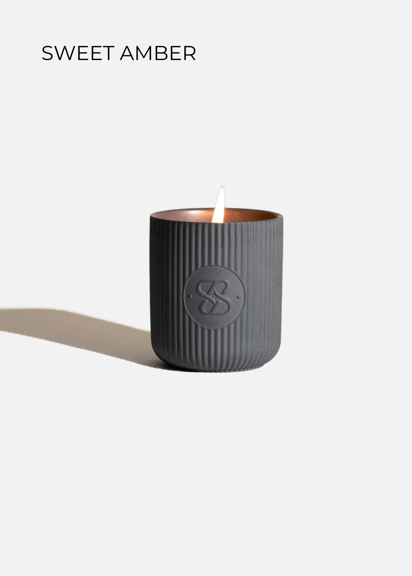SCENTED CERAMIC CANDLE | CHARCOAL | SWEET AMBER