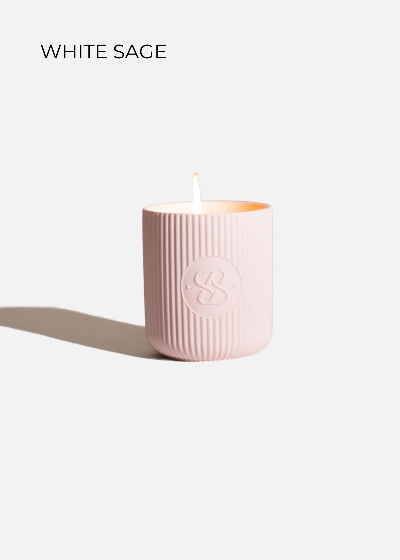 SCENTED CERAMIC CANDLE | PINK | WHITE SAGE