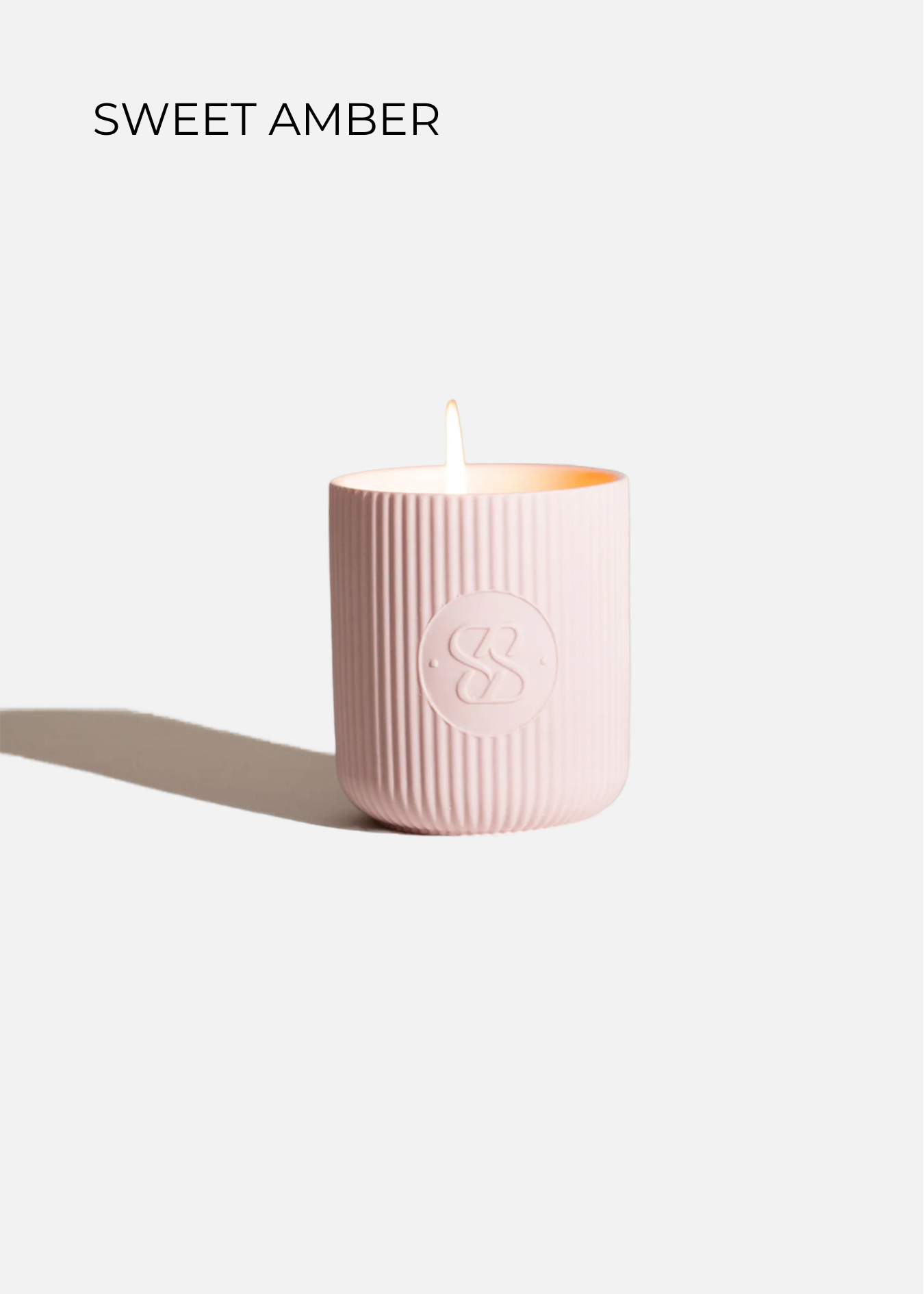 SCENTED CERAMIC CANDLE | PINK | SWEET AMBER